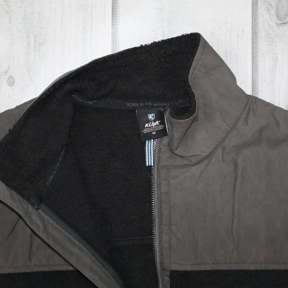 NEW KUHL Konfluence Fleece Jacket Men's Medium Full Zip Raven Carbon Black Gray
